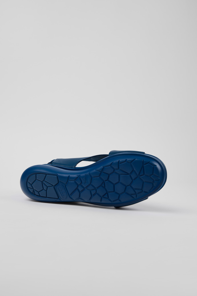 The soles of Balloon Blue Leather Sandals for Women.
