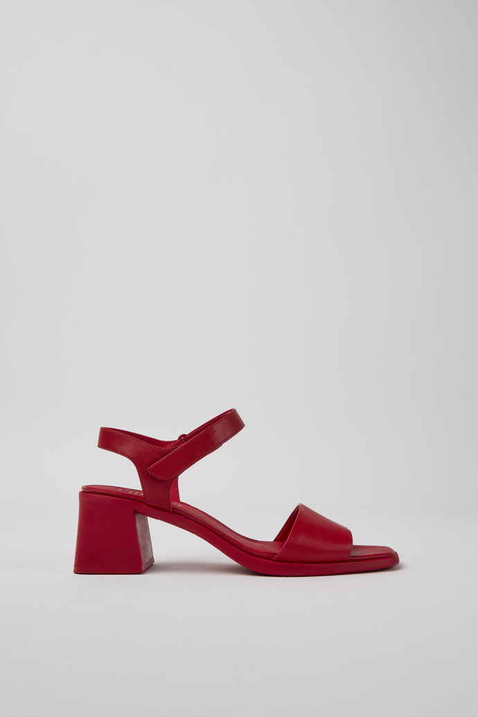 Side view of Karolina Women's red sandal