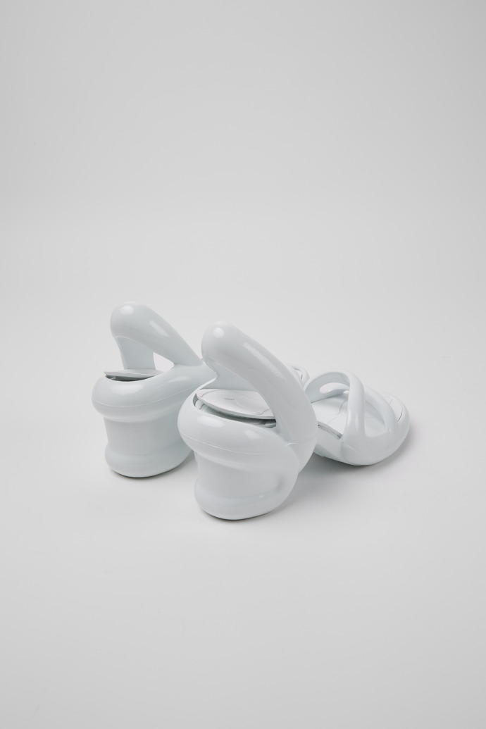 Back view of Kobarah White unisex sandals