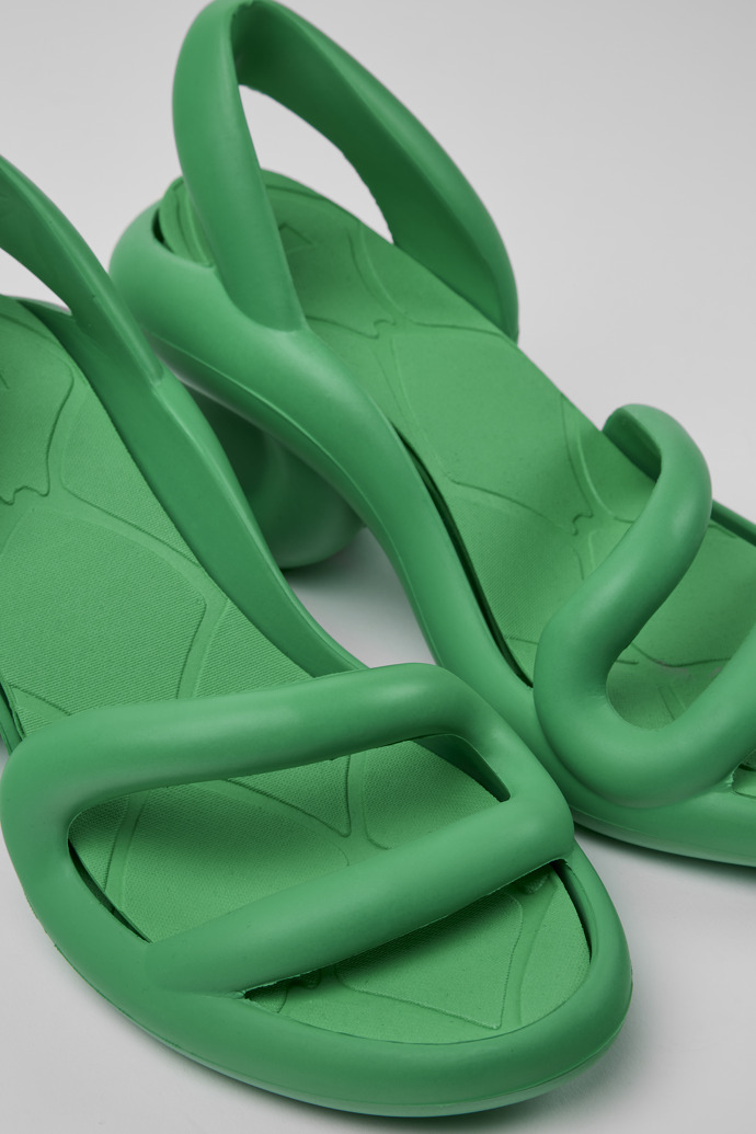 Close-up view of Kobarah Green unisex sandals