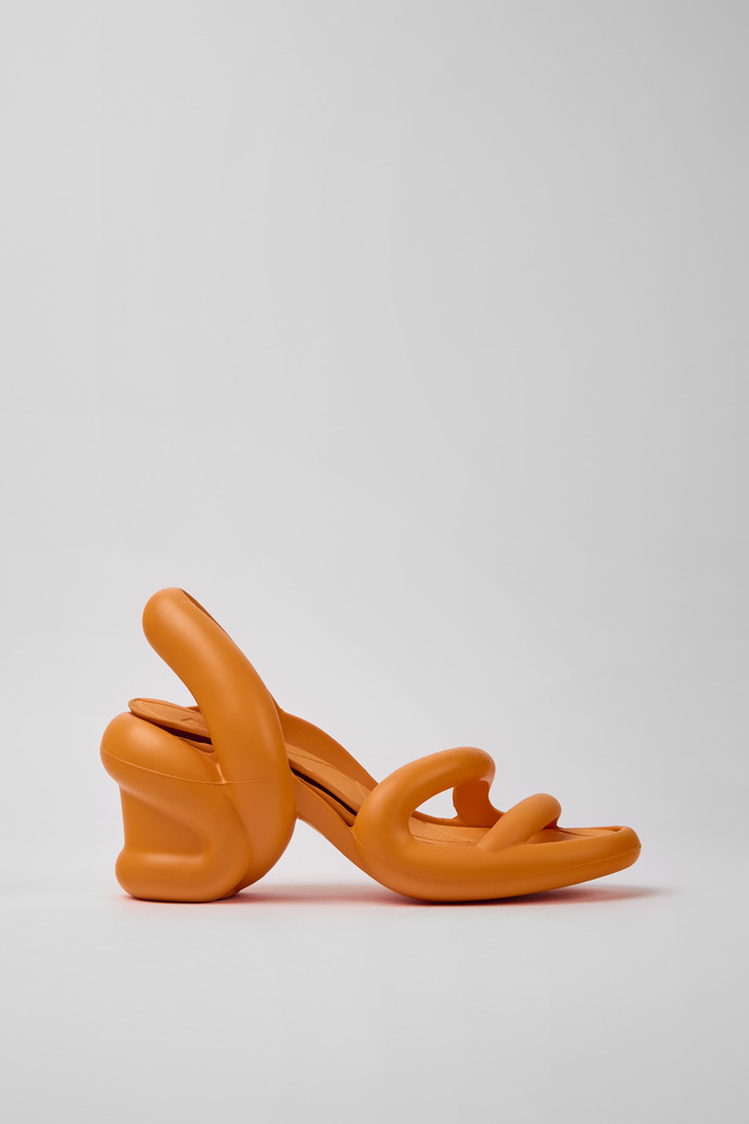 Side view of Kobarah Orange unisex sandals