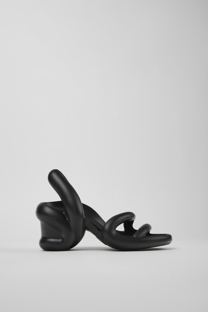 Side view of Kobarah Black unisex sandals