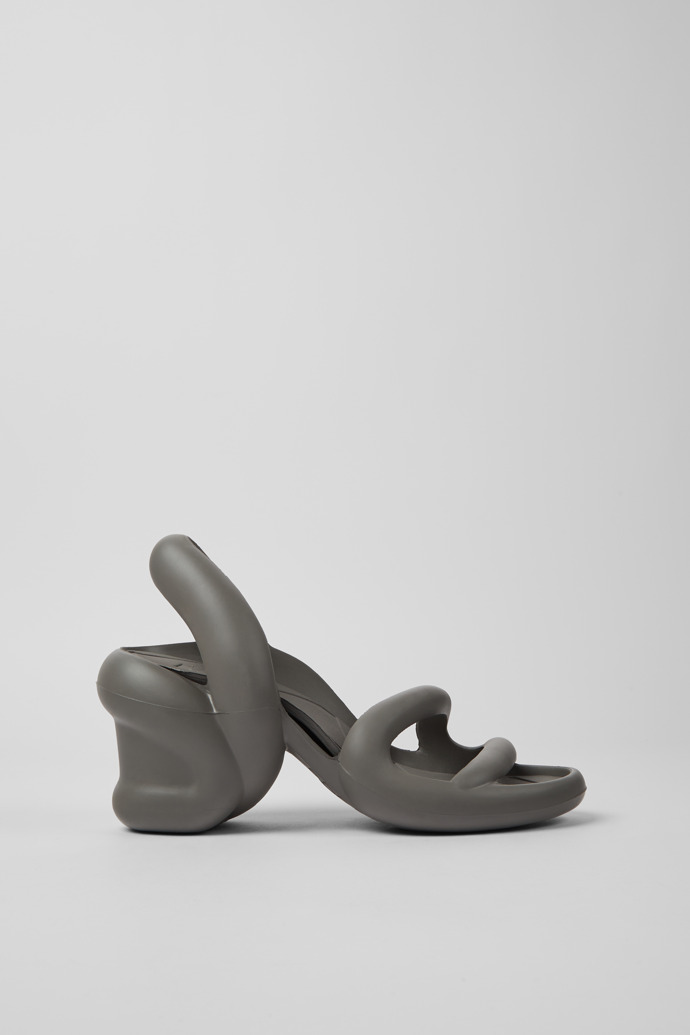 Side view of Kobarah Grey unisex sandals