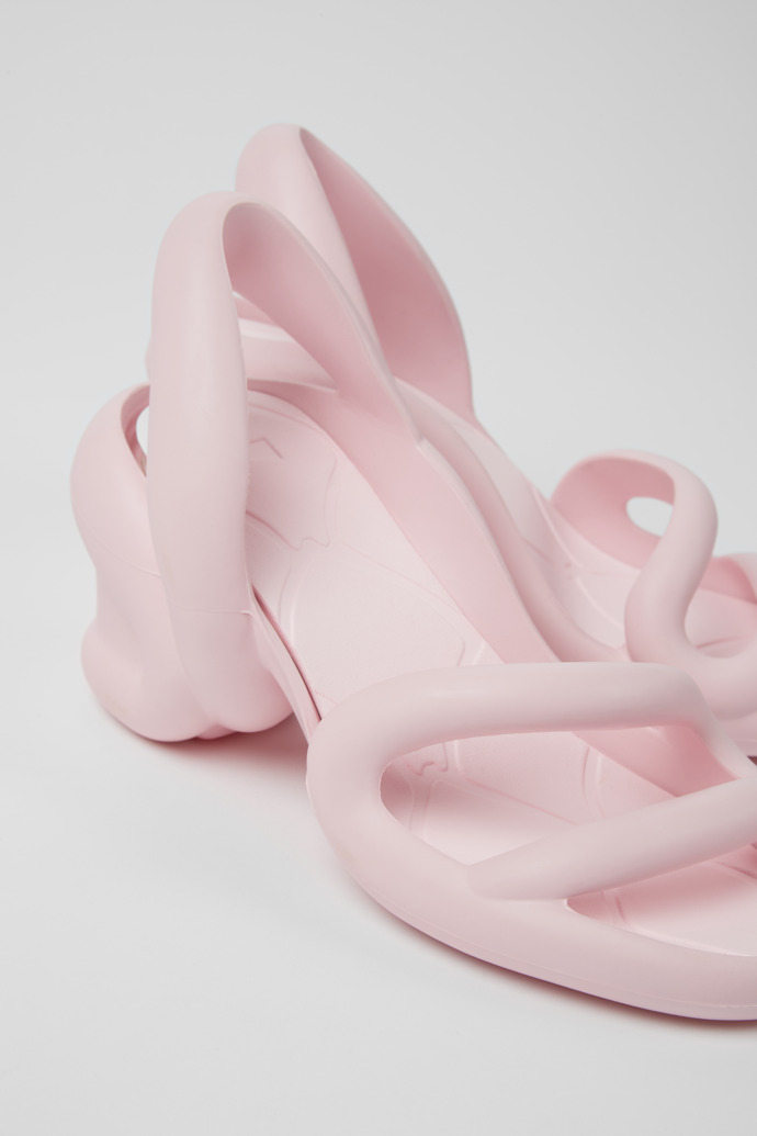 Close-up view of Kobarah Pastel Pink unisex sandals