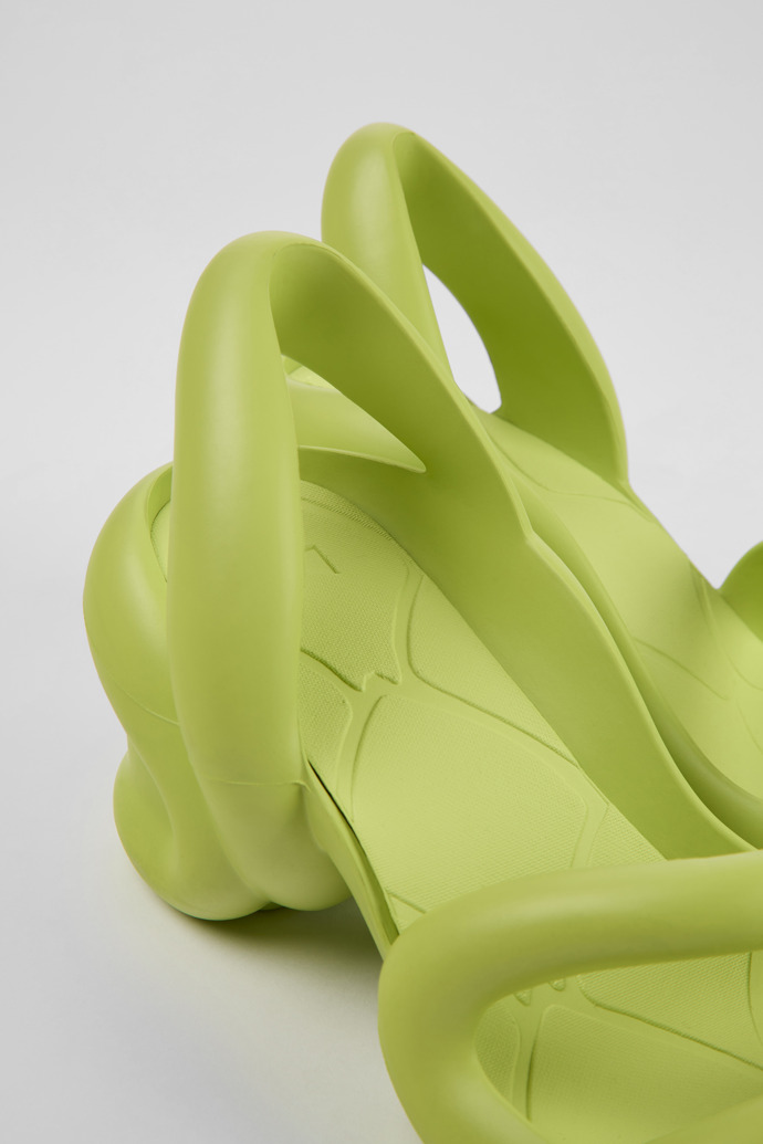 Close-up view of Kobarah Lime unisex sandals
