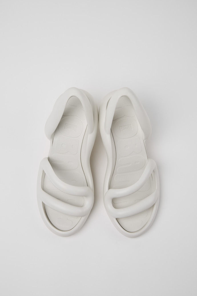 Overhead view of Kobarah White Upper Sandals for Women.