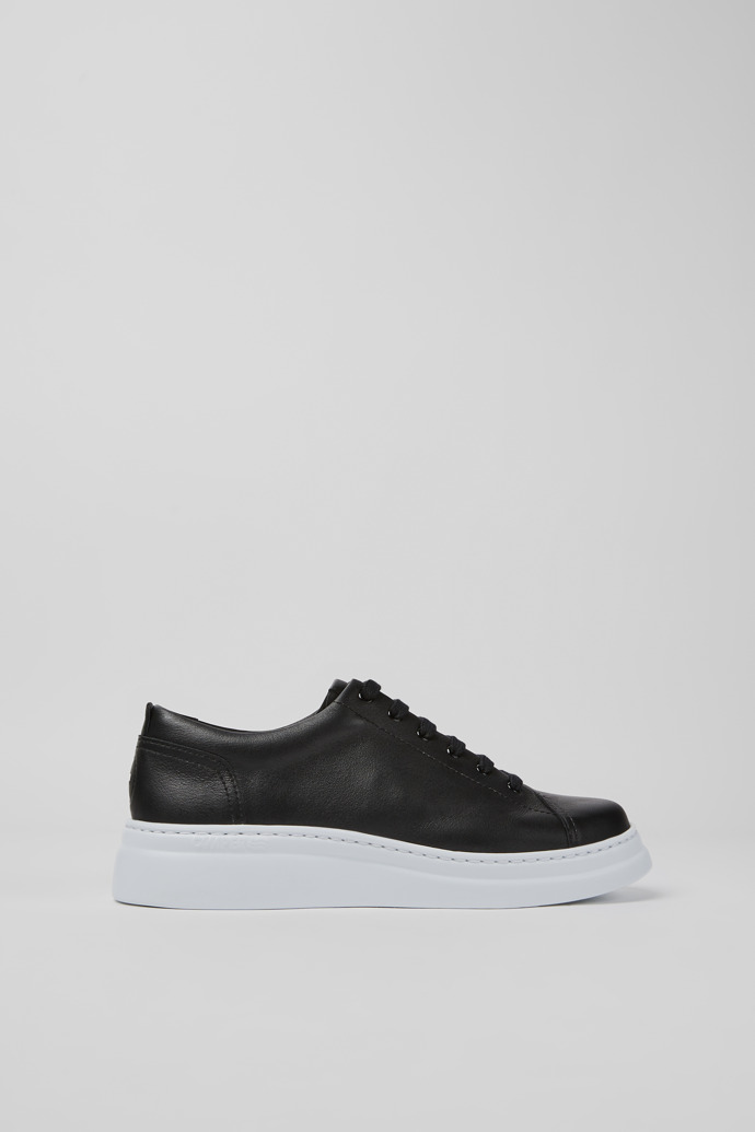 Side view of Runner Up Black Sneakers for Women