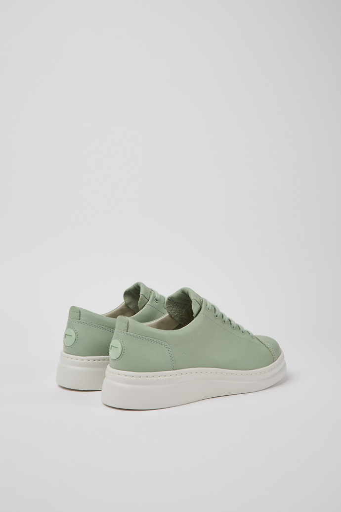Back view of Runner Up Green leather sneakers for women