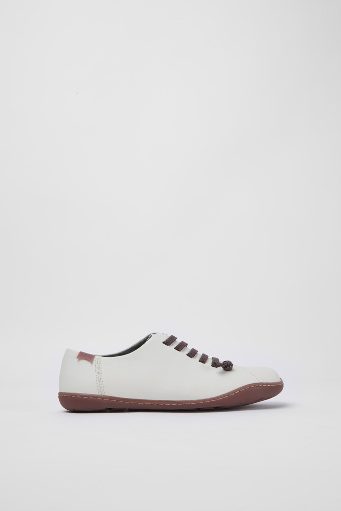 Side view of Peu White leather shoes for women