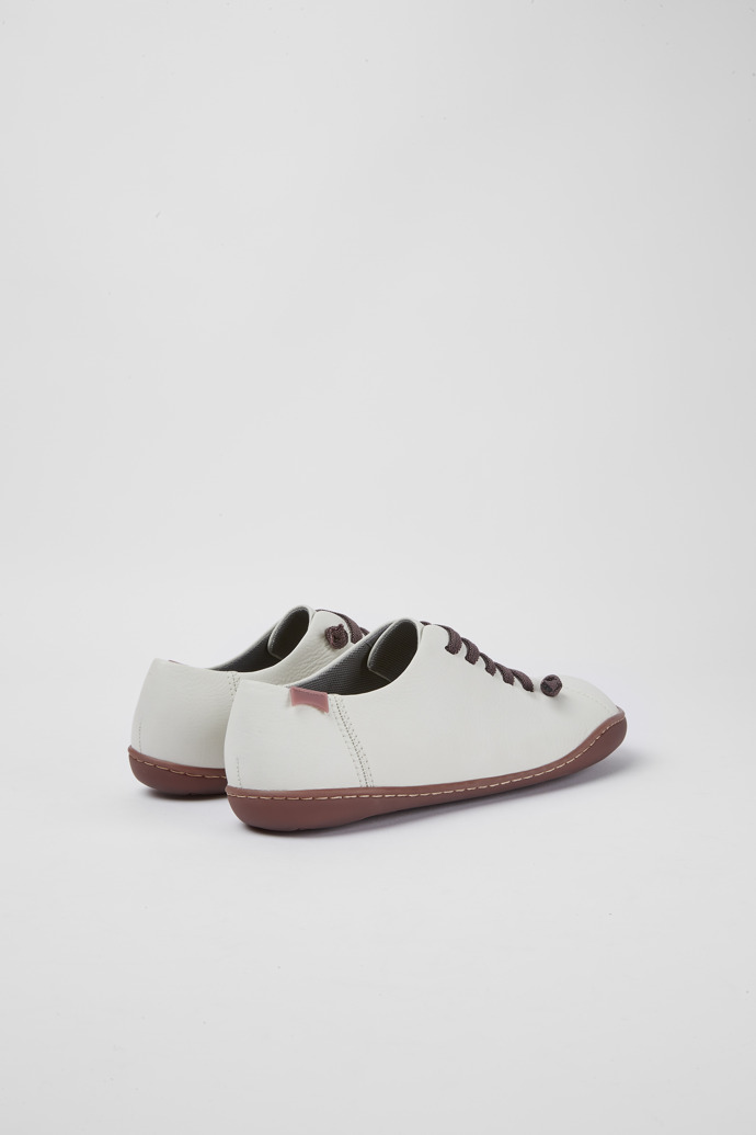Back view of Peu White leather shoes for women