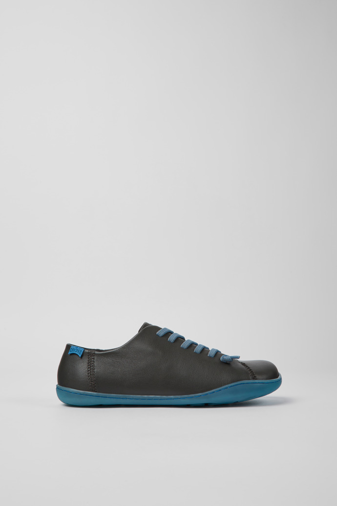 Side view of Peu Dark gray and blue leather shoes for women