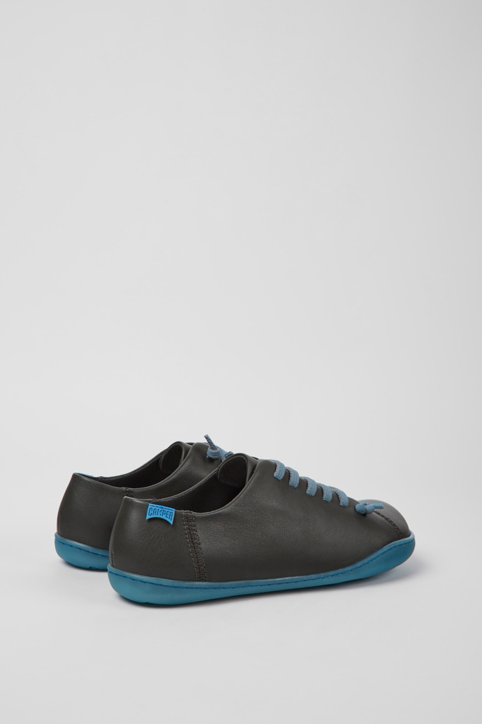 Back view of Peu Dark gray and blue leather shoes for women