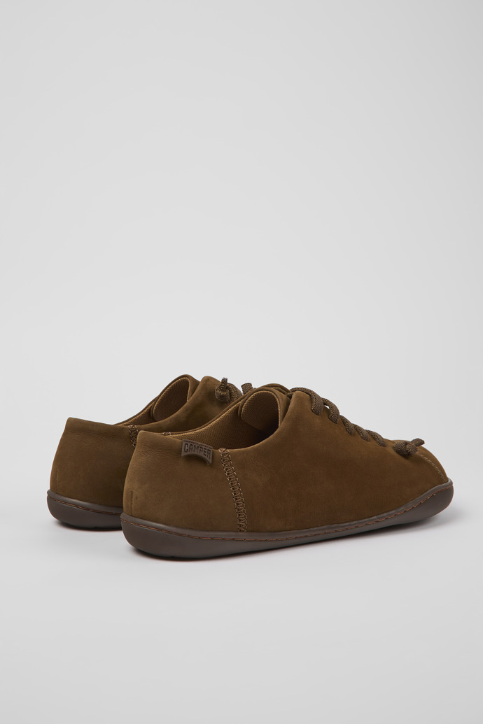 Back view of Peu Brown nubuck shoes for women