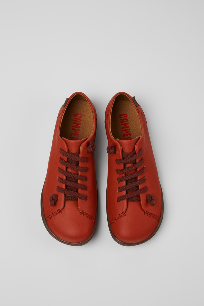 Overhead view of Peu Red leather shoes for women