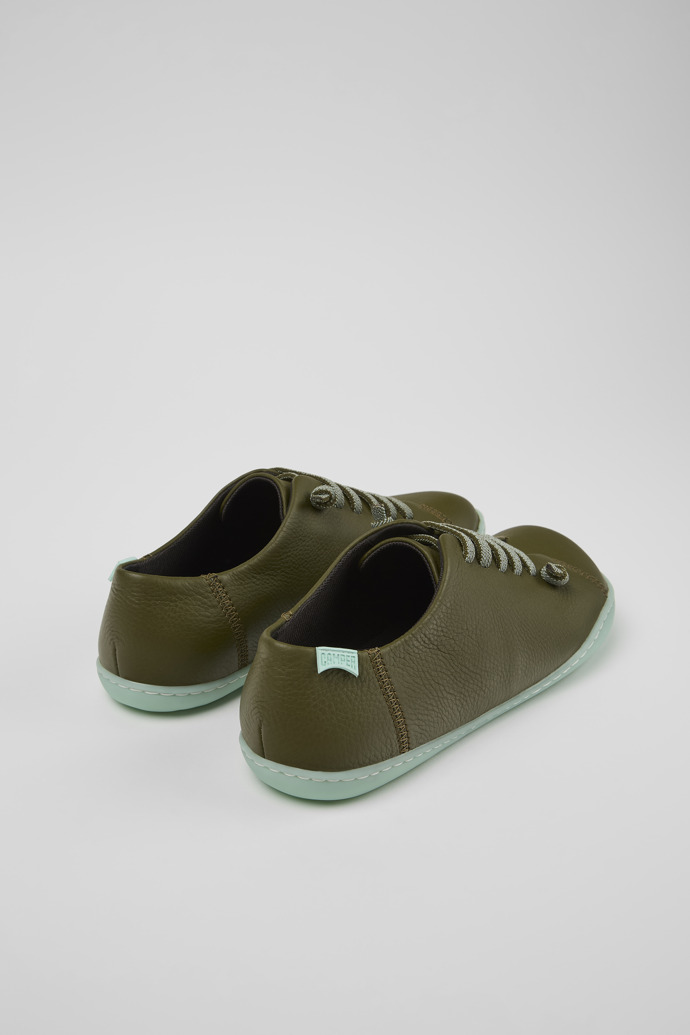 Back view of Peu Green Leather Shoes for Women