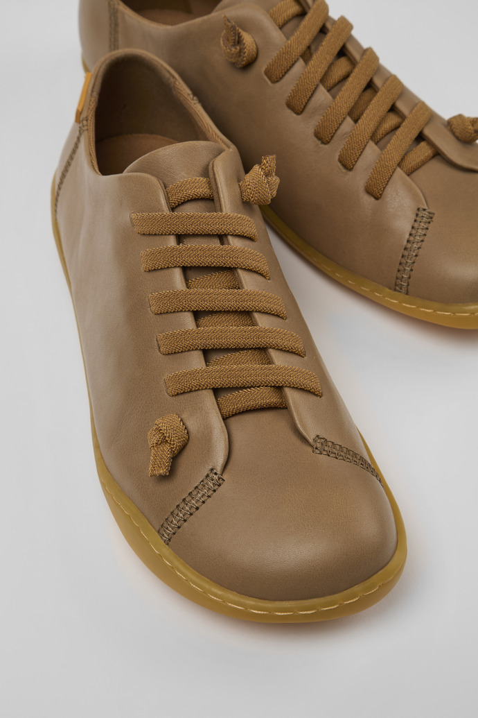Close-up view of Peu Brown Leather Shoes for Women