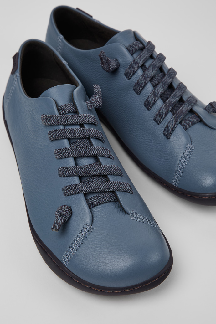 Close-up view of Peu Gray Leather Shoes for Women