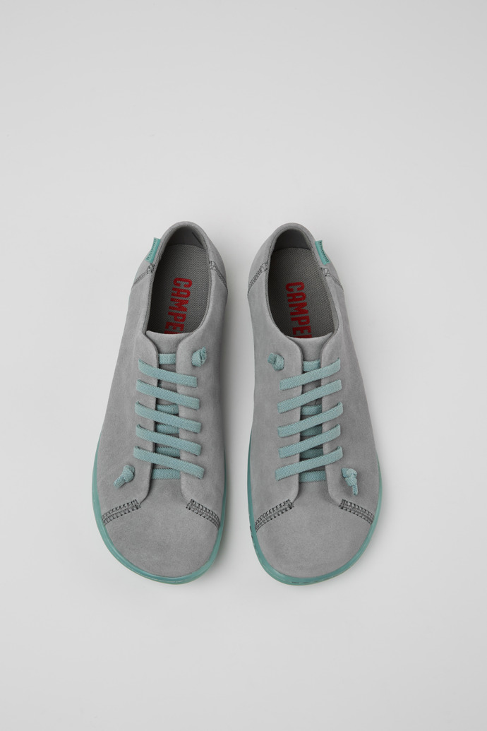 Overhead view of Peu Gray Nubuck Shoes for Women.