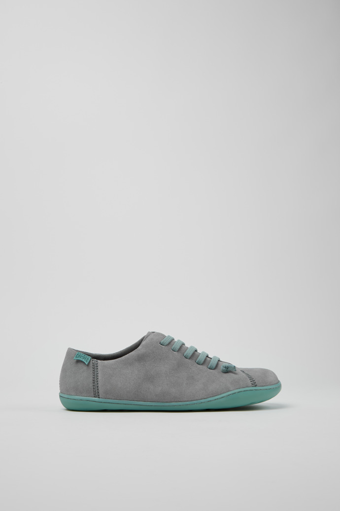 Side view of Peu Gray Nubuck Shoes for Women.