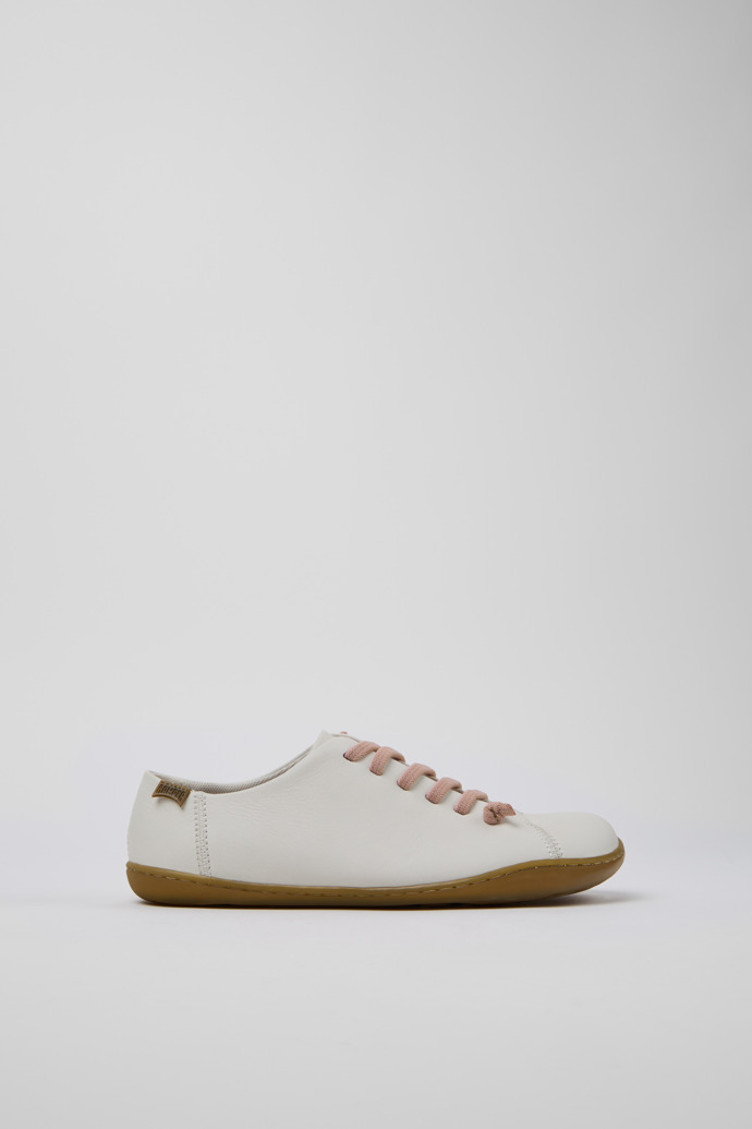 Side view of Peu White Leather Women's Shoe.