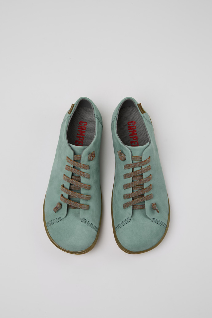 Overhead view of Peu Green Nubuck Women's Shoe.