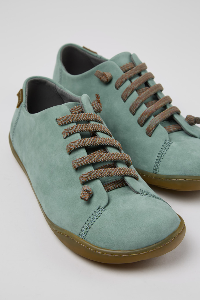 Close-up view of Peu Green Nubuck Women's Shoe.