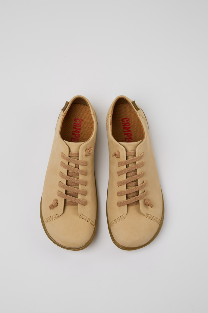 Overhead view of Peu Beige Nubuck Shoes for Women.