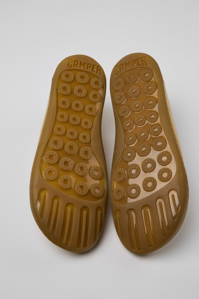 The soles of Peu Beige Nubuck Shoes for Women.