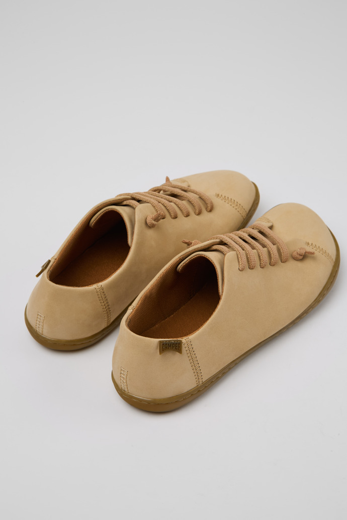 Back view of Peu Beige Nubuck Shoes for Women.