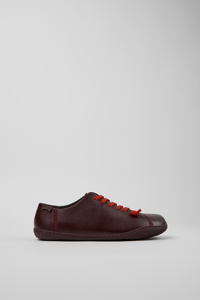 Side view of Peu Burgundy Leather Shoes for Women.