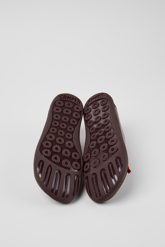 The soles of Peu Burgundy Leather Shoes for Women.