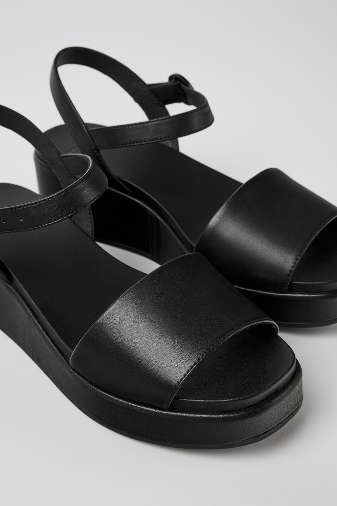Close-up view of Misia Black women's sandal