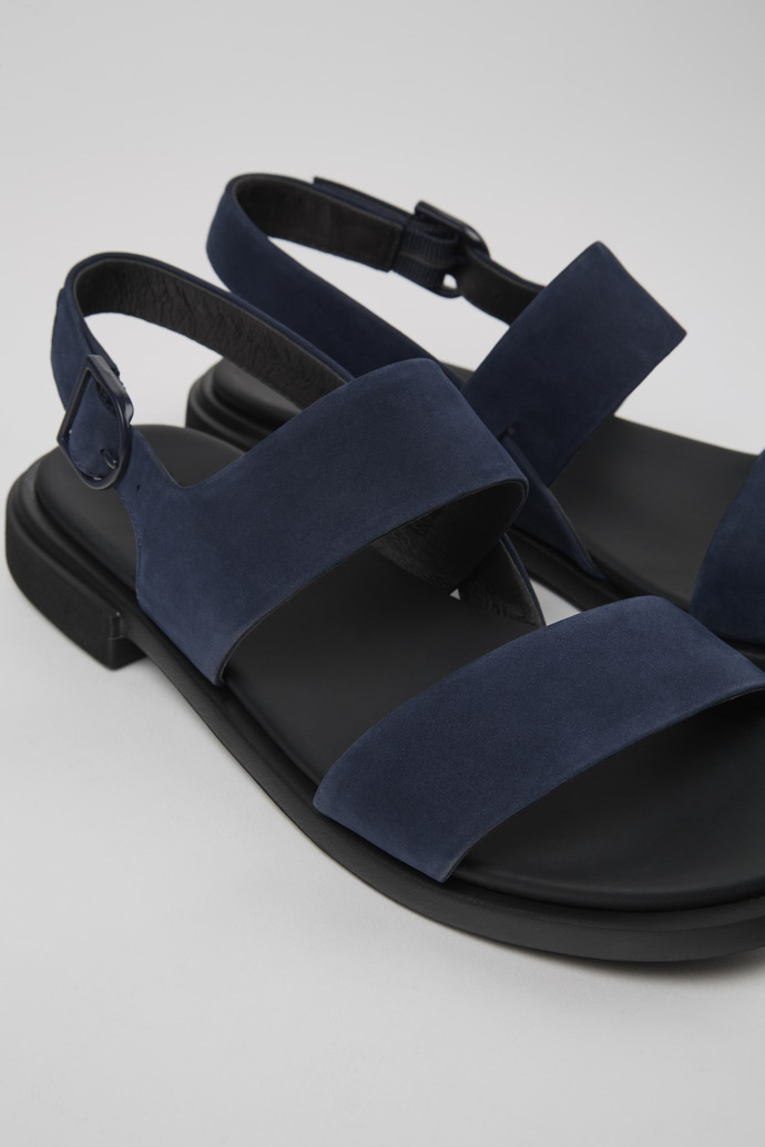 Close-up view of Edy Blue Nubuck Sandal for Women