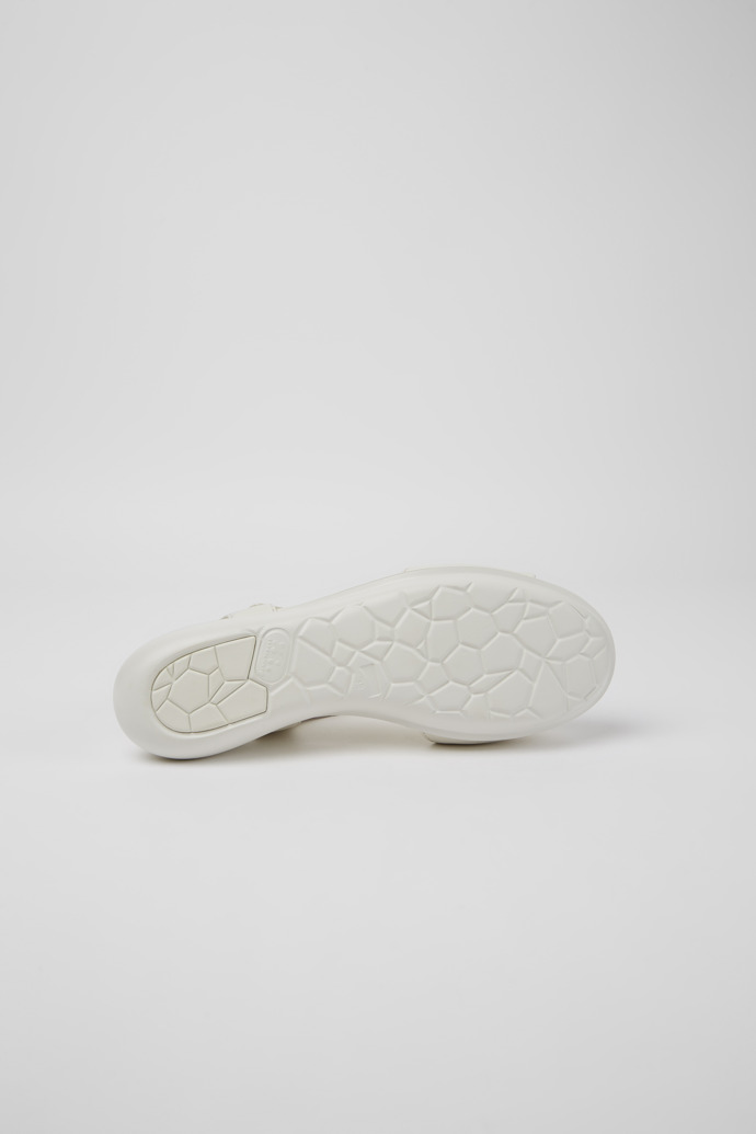 The soles of Balloon White leather sandals for women