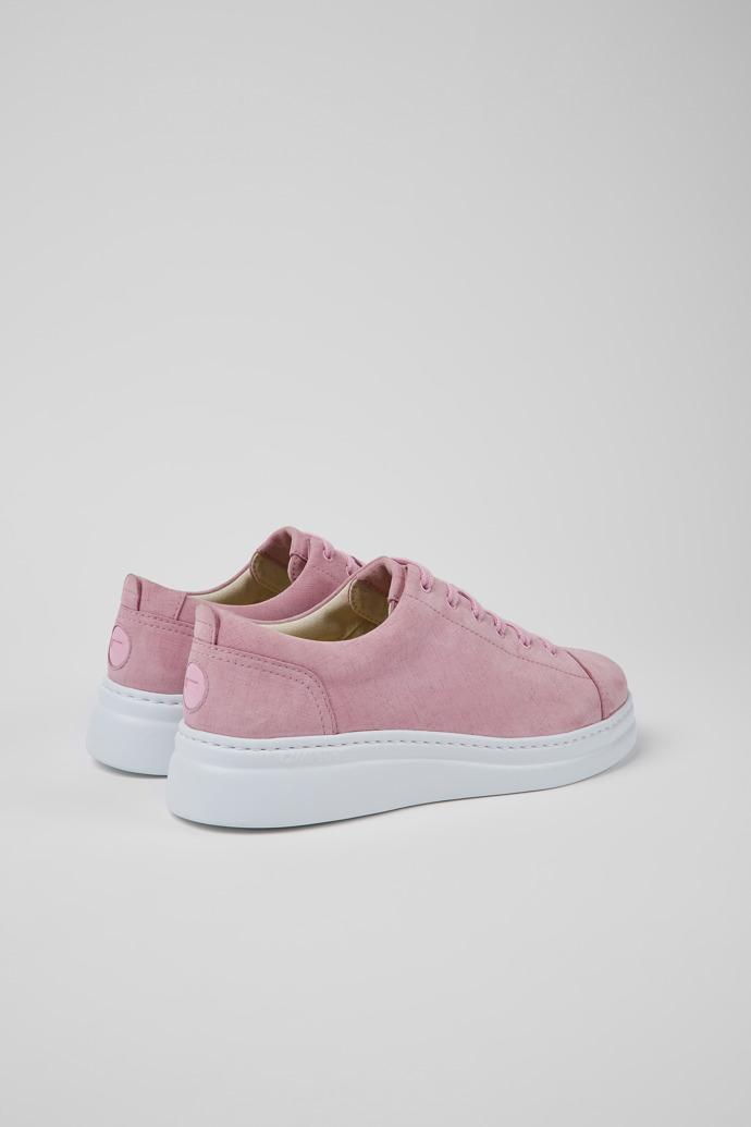 Back view of Runner Up Pink nubuck sneakers for women