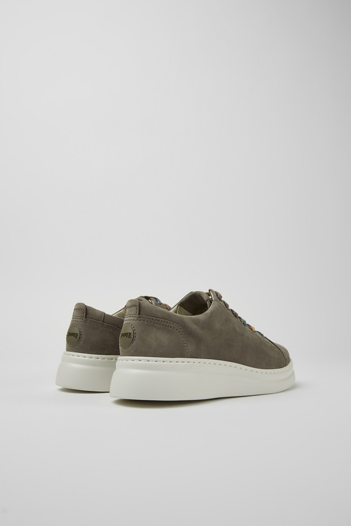 Back view of Runner Up Brown-gray nubuck sneakers for women