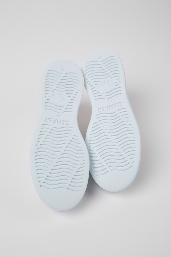 The soles of Twins White printed leather sneakers for women