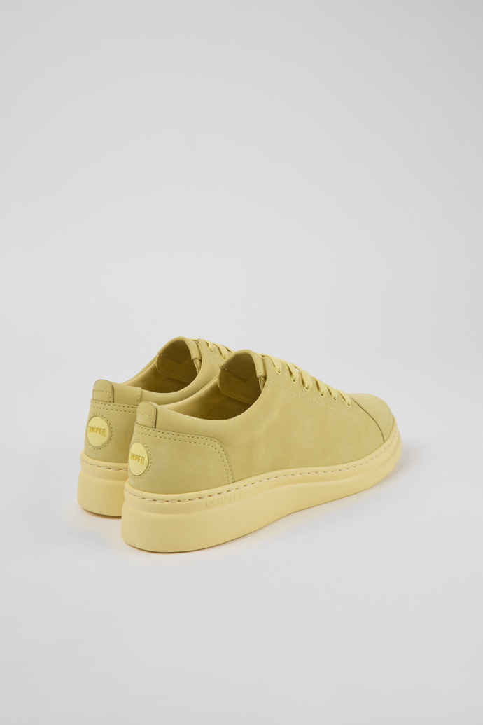 Back view of Runner Up Yellow nubuck sneakers for women