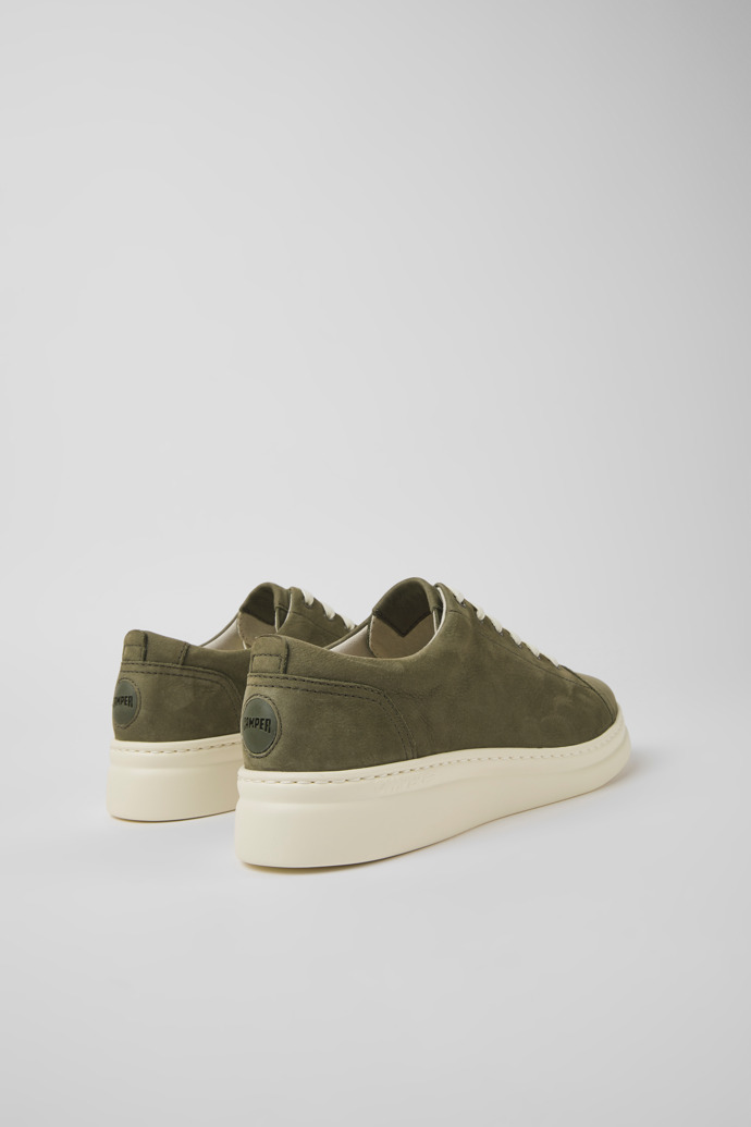 Back view of Runner Up Green nubuck sneakers for women