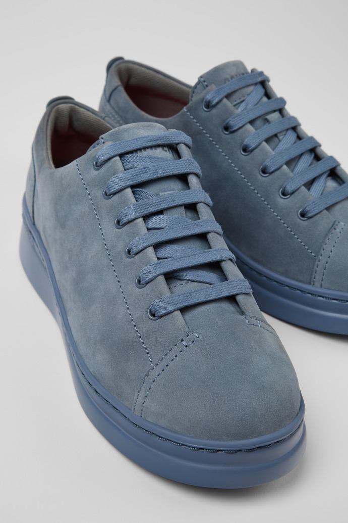 Close-up view of Runner Up Gray Nubuck Sneaker for Women