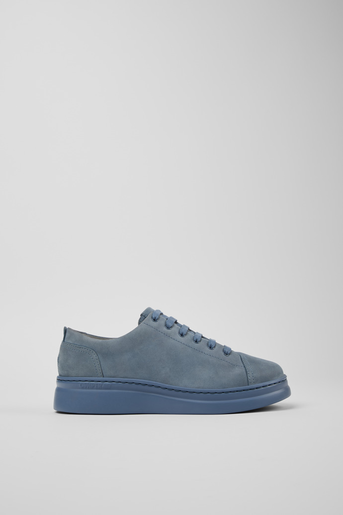 Side view of Runner Up Gray Nubuck Sneaker for Women