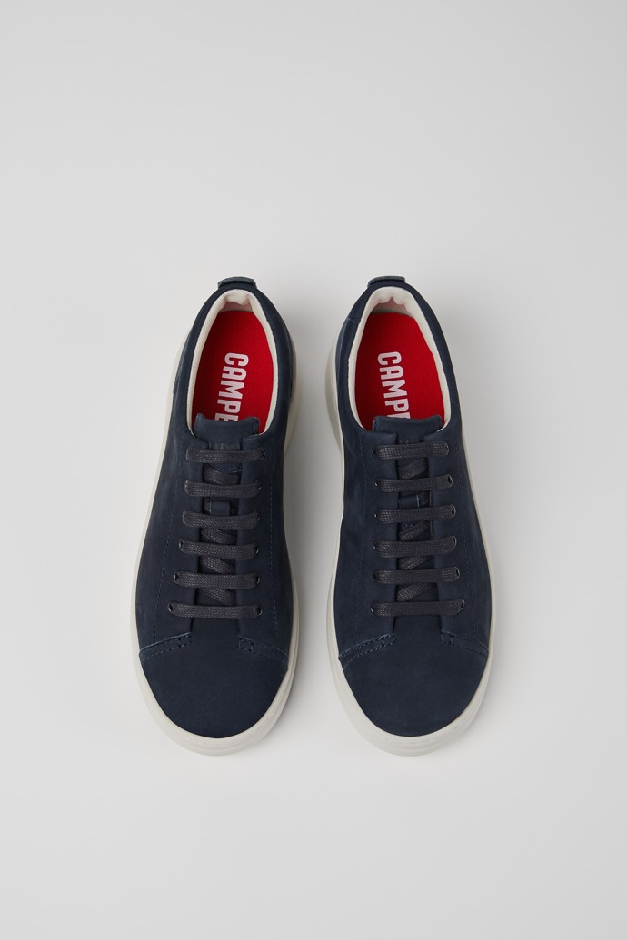 Overhead view of Runner Up Blue Nubuck Sneakers for Women.