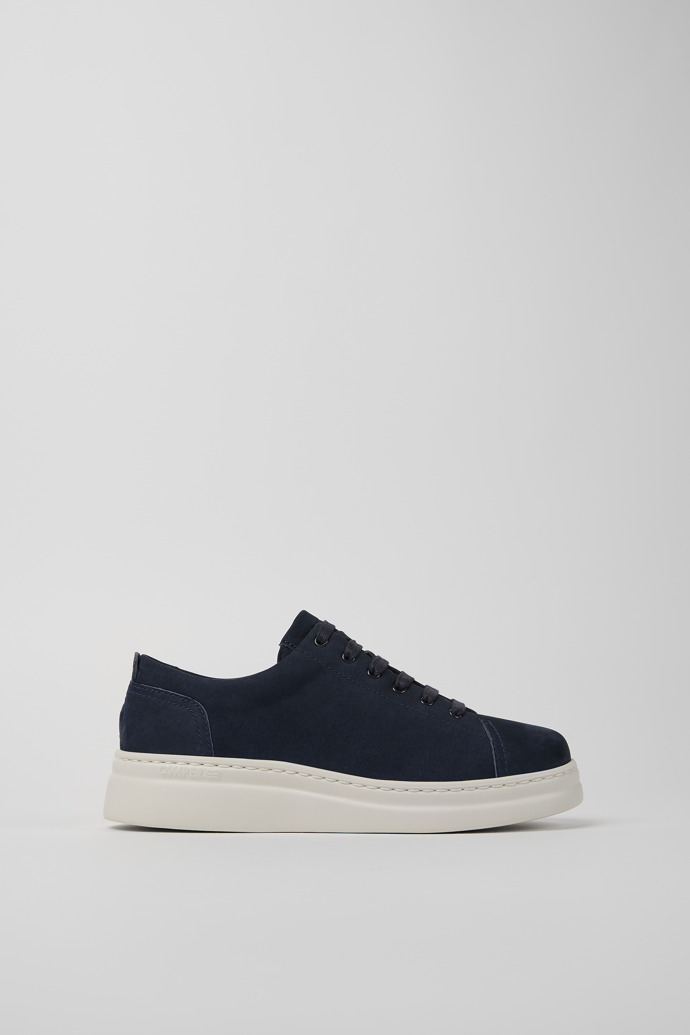 Side view of Runner Up Blue Nubuck Sneakers for Women.