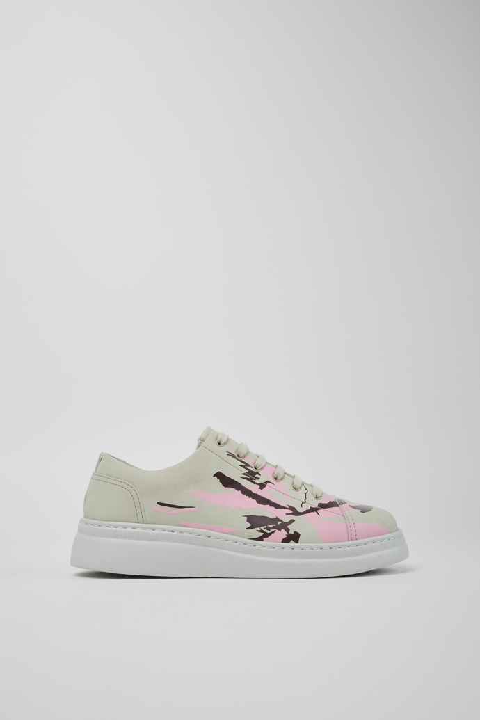Side view of Twins Multicolor Recycled Leather Sneakers for Women.