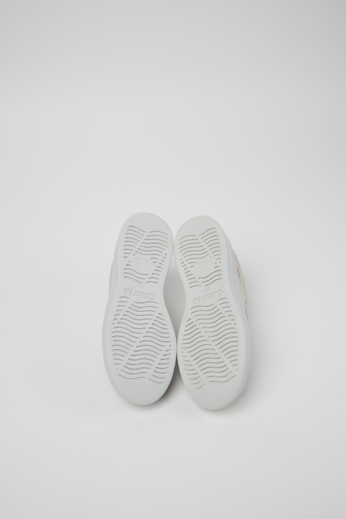 The soles of Twins Multicolor Recycled Leather Sneakers for Women.
