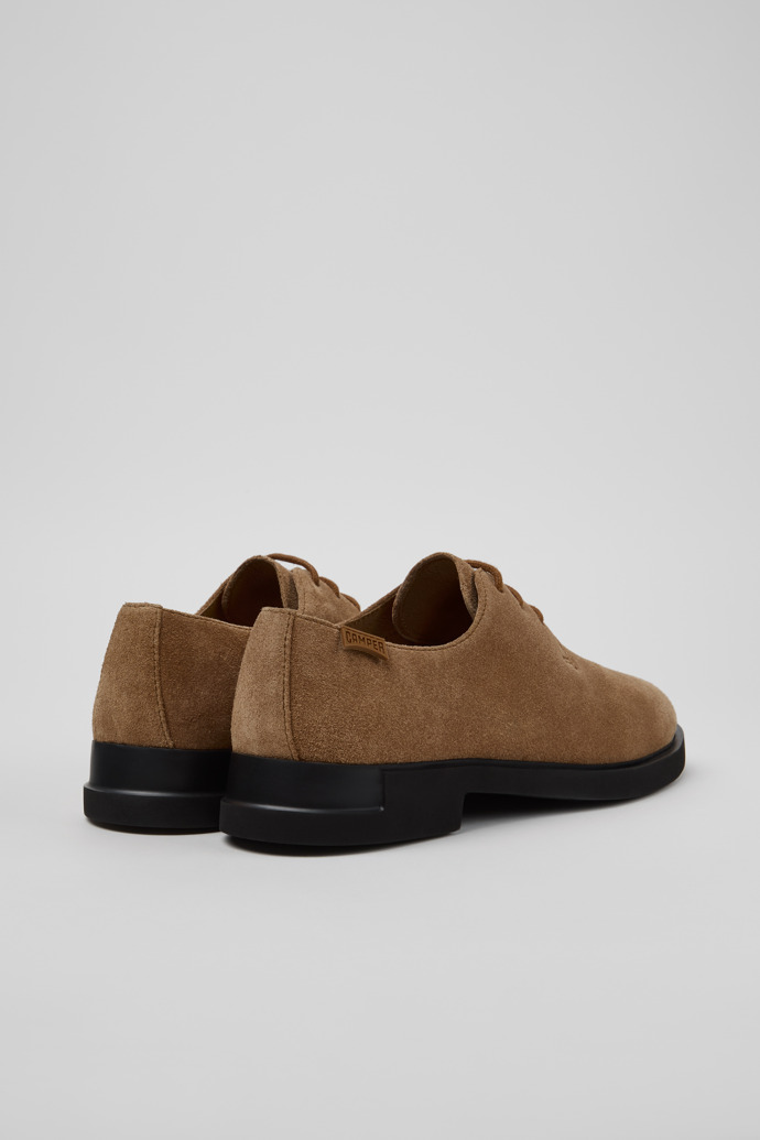 Back view of Iman Brown Suede Leather Shoes for Women.