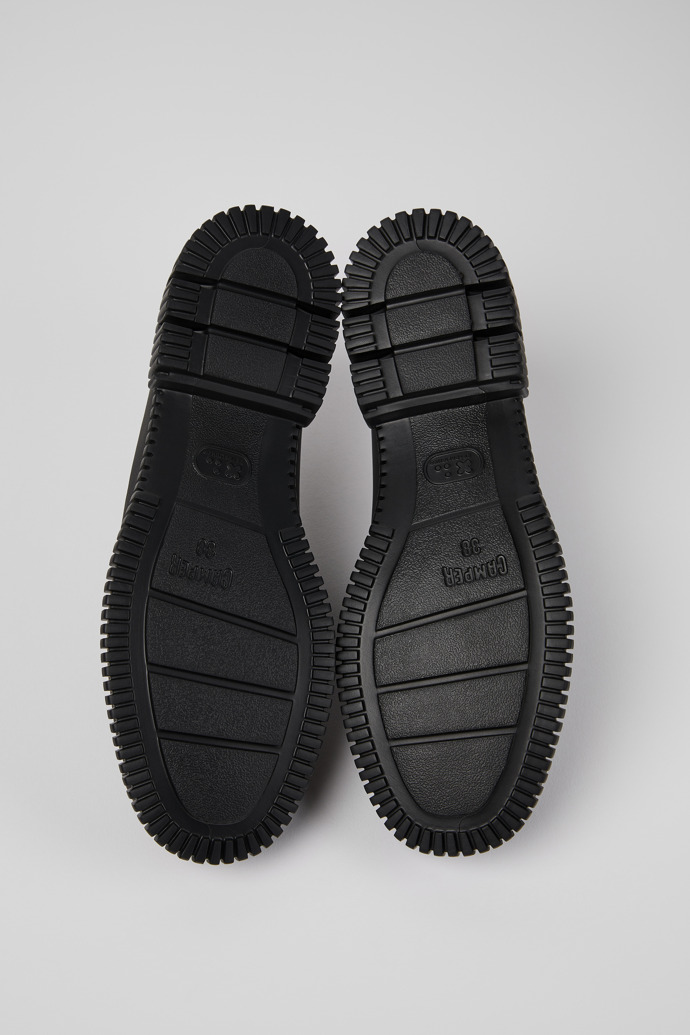 Pix Chaussures à lacets en cuir noir pour femme