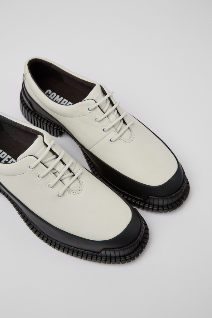 Pix Chaussures à lacets en cuir blanc et noir