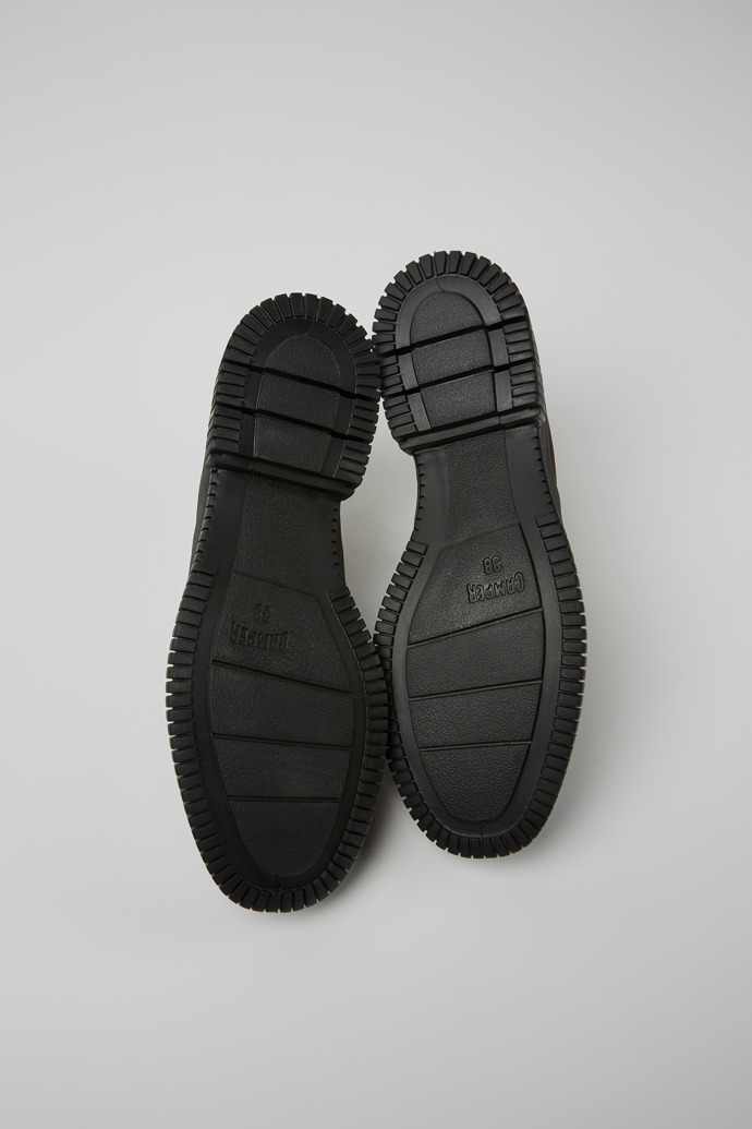 Pix Καφέ-μαύρα γυναικεία παπούτσια με κορδόνια δέρμα