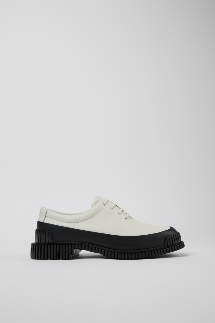 Pix Chaussures à lacets pour femme en cuir blanc et noir